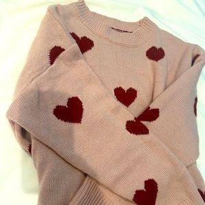 Light pink Valentine’s heart sweater